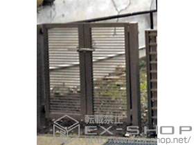 の門扉 プレスタ門扉 1型 細横桟 両開き 柱使用 施工例