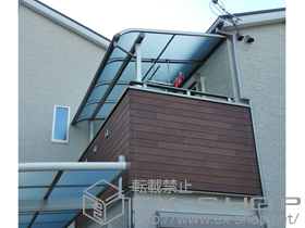 のバルコニー・ベランダ屋根 ヴェクターテラス R型 屋根タイプ 単体 積雪〜20cm対応＋吊り下げ式物干し(2本入り) 施工例