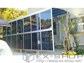 のカーポート プレシオスポート 積雪〜20cm対応＋着脱式補助柱　ハイルーフ柱仕様用　2本入り×1セット＋サイドパネル 施工例