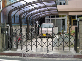 のカーゲート アルシャインII L型 Aタイプ ノンレール 片開き 420S 施工例