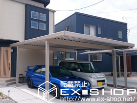 のカーポート レオンポートneo 2台用 角柱4本仕様 積雪〜50cm対応 施工例