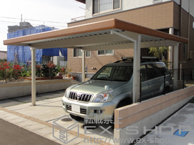 のカーポート レオンポートneo 2台用 標準鼻隠し 角柱4本仕様 積雪〜50cm対応 施工例