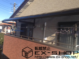 のバルコニー・ベランダ屋根 ヴェクターテラス R型 ルーフタイプ 連棟 積雪〜20cm対応＋上下可動式竿掛け 施工例