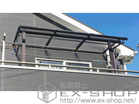 のバルコニー・ベランダ屋根 プレシオステラス R型 屋根タイプ 単体 積雪〜20cm対応＋屋根タイプ用　吊り下げ物干し（標準2本入り） 施工例