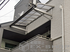 のバルコニー・ベランダ屋根 ヴェクターテラス R型 1500 ルーフタイプ 単体 積雪〜50cm対応 ※縦樋ユニットなし 施工例