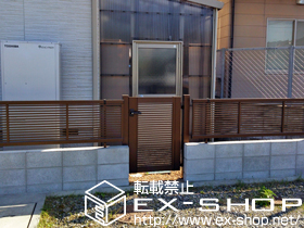 の門扉 エクスライン門扉1型 片開き 門柱使用 施工例