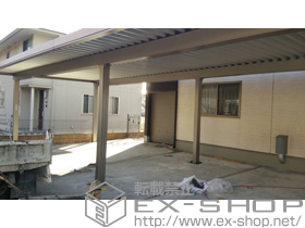 のカーポート テリオスポートIII 3000 4台用 横連棟 角柱6本仕様 積雪〜100cm対応 施工例