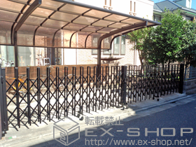 のカーゲート トリップゲート RC型 ノンレール 両開き 68W(34S+34M) 施工例