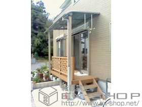 のウッドデッキ リウッドデッキ 200＋リウッドデッキフェンス2型<ラチス格子>＋階段式リウッドステップ5型 Hタイプ 3段 施工例