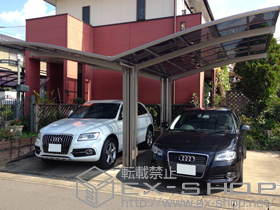 のカーポート カーブポートシグマIII Y合掌 積雪〜20cm対応＋着脱式サポート ロング柱23用（1本入り4セット） 施工例