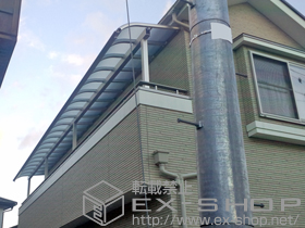 のバルコニー・ベランダ屋根 ヴェクターテラス R型 1500 屋根タイプ 3連棟 積雪〜50cm対応＋物干しセット 吊り下げ式 標準 施工例