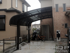 のカーポート テールポートシグマIII 積雪〜20cm対応＋着脱式サポート（補助柱） ロング柱23用 施工例