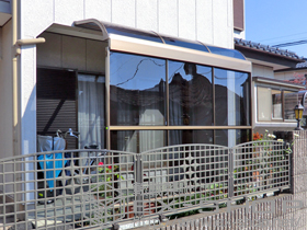 のテラス屋根 ライザーテラスII R型 テラスタイプ 単体 積雪〜20cm対応 施工例