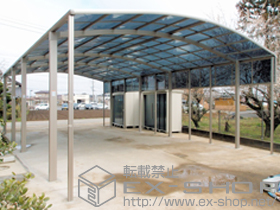 のカーポート カーブポートシグマIII ワイド 縦連棟 積雪〜20cm対応＋サイドパネル 施工例