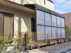 のテラス屋根 ライザーテラスII F型 1500 テラスタイプ 単体 積雪〜50cm対応＋前面スクリーン 施工例