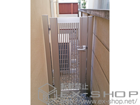 の門扉 エクスライン門扉2型 片開き　門柱使用 施工例