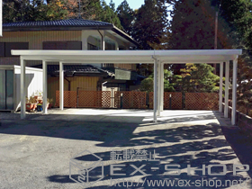 のカーポート テリオスポートIII 4500 3台用 横連棟 角柱9本仕様 積雪〜150cm対応 施工例