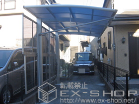 のカーポート レイナポートREグラン 前下がり 積雪〜20cm対応＋サイドパネル＋着脱式サポート　標準柱用　2本入り×1セット 施工例