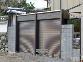 のガレージシャッター シャッターゲート FX2型 電動式 連棟 施工例