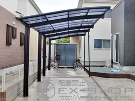 のカーポート カーブポートシグマIII 縦連棟 耐風圧強度仕様 積雪〜30cm対応 施工例