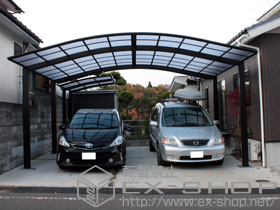 のカーポート レイナツインポートグラン　積雪〜20cm対応＋レイナツインポートグラン　屋根ふき材補強部品（2セット） 施工例