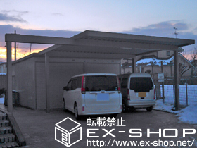 のカーポート テリオスポートIII 3000 2台用 角柱4本仕様 梁はね出し 積雪〜100cm対応＋水切りパッキン＋水止め部品＋タイトフレーム(塗装) 梁1本用×2セット 施工例