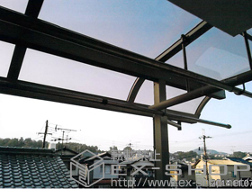 のバルコニー・ベランダ屋根 ライザーテラスII R型 屋根タイプ 単体 積雪〜20cm対応＋前後移動物干し 標準(2本入り) 施工例