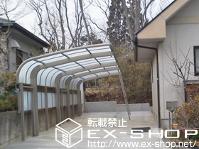 のカーポート テールポートシグマIII 縦連棟 積雪〜20cm対応＋サイドパネル 1段＋着脱式サポート 施工例