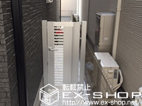 の門扉 ニューカムフィ9型 横格子 片開き 門柱タイプ 施工例