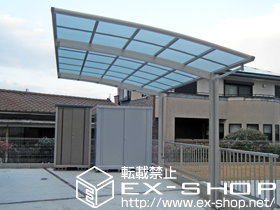 のカーポート レイナポートグラン　積雪〜20cm対応＋着脱式サポート 標準・ハイルーフ兼用 2本入り×1セット＋屋根ふき材補強部品 1セット 施工例