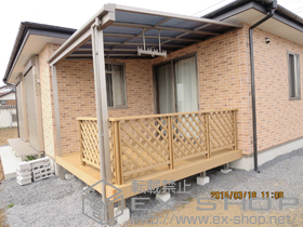 のテラス屋根 ライザーテラスII F型 テラスタイプ 単体 積雪〜20cm対応＋吊り下げ物干し 標準 2本入 施工例