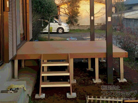 のウッドデッキ リウッドデッキ 200＋リウッドステップ5型 Ｈタイプ 3段 施工例