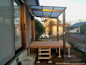 のテラス屋根 アーキフィット ミニ 独立テラスタイプ 積雪〜20cm対応＋竿掛けセットＳ 2本入り×1セット 施工例