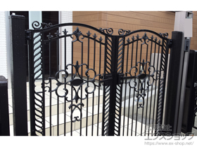 の門扉 フェスタB型 両開き 柱使用 施工例