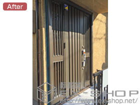 の玄関ドア リシェント 断熱仕様 22両袖飾り中桟付L(ランマ無し) B2型 施工例