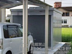 の倉庫・ガレージ バイク保管庫 土間タイプ  ハイルーフ(FXN-2634H)＋バイク保管庫 オプション 施工例