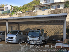 のカーポート レオンポートneo 3台用 標準鼻隠し 角柱4本仕様 積雪〜50cm対応 施工例