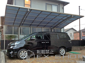 のカーポート カーブポートシグマIII 積雪〜20cm対応＋サイドパネル 施工例