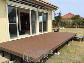 のウッドデッキ リウッドデッキ 200＋ 段床セット 片側面タイプ (1段) 施工例