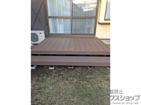 のウッドデッキ リウッドデッキ 200＋リウッドデッキ 200 段床セット 正面タイプ(1段)＋床下囲い[両側面のみ](1段) 施工例