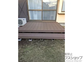 YKKAPのウッドデッキ リウッドデッキ 200＋リウッドデッキ 200 段床セット 正面タイプ(1段)＋床下囲い[両側面のみ](1段) 施工例