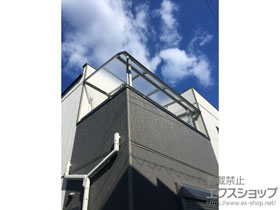 のバルコニー・ベランダ屋根 プレシオステラス R型 屋根タイプ 単体 積雪〜20cm対応＋吊り下げ物干し 標準 2本入 施工例