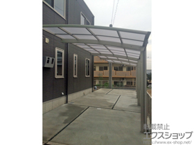 のテラス屋根 ヴェクターテラス F型 テラスタイプ 単体 屋根フレーム木調色 積雪〜20cm対＋75角テラス柱用カバー（柱2本分）×1セット 施工例