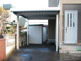 のカーポート ジーポートneo Aタイプ 1台用 4本柱 積雪〜100cm対応 施工例