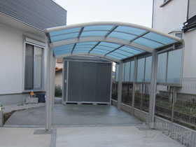 のカーポート レイナワンポートグラン　積雪〜20cm対応＋サイドパネル 施工例