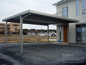 のカーポート ジーポートneo Aタイプ 2台用 角柱4本仕様 標準鼻隠し 積雪〜100cm対応 施工例