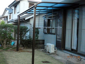 のテラス屋根 ヴェクターテラス R型 テラスタイプ 単体 積雪〜20cm対応 施工例