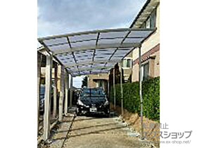 のカーポート プレシオスポート 縦連棟 積雪〜20cm対応＋着脱式補助柱 2本入り×2セット 施工例