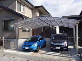 のカーポート レイナツインポートグラン 積雪〜20cm対応＋屋根ふき材補強部品(2セット) 施工例