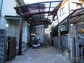 のカーポート レイナポートグラン　積雪〜20cm対応＋着脱式サポート 標準・ハイルーフ兼用 2本入り×1セット 施工例